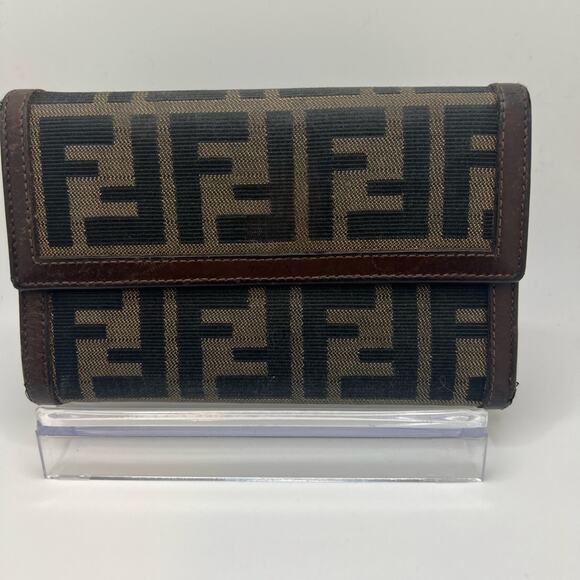 Fendi Zucca Canvas Flap Wallet - Picture 1 of 9